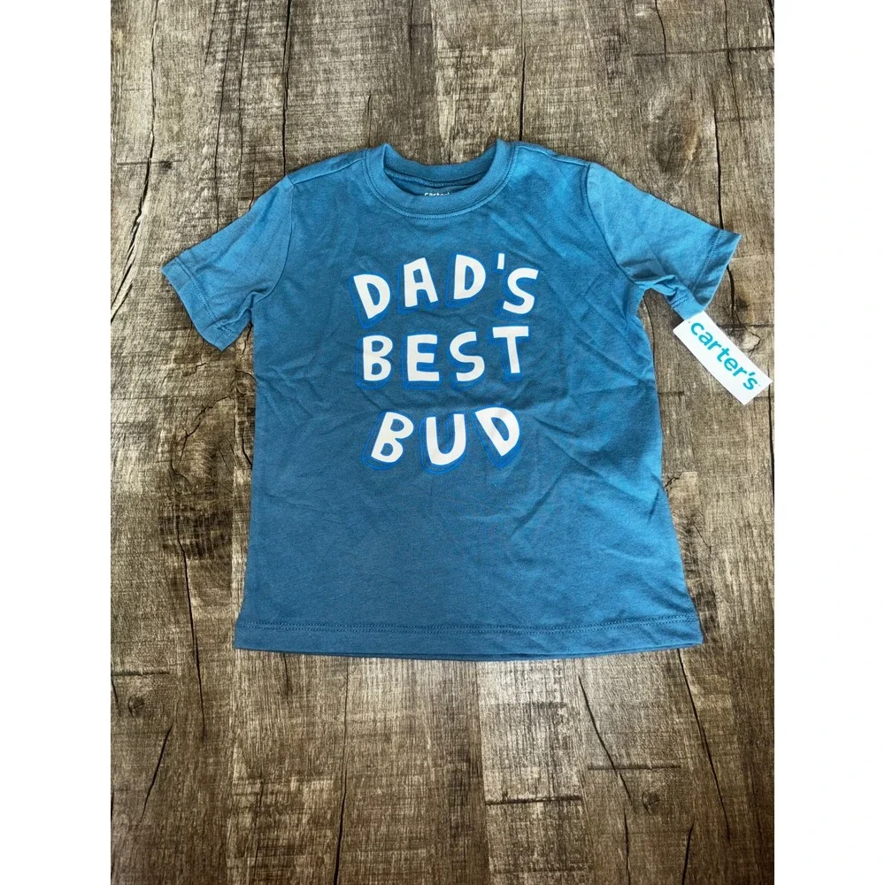 Carters Kids Blue Dads Best Bud Graphic T-Shirt 3T New With Tags